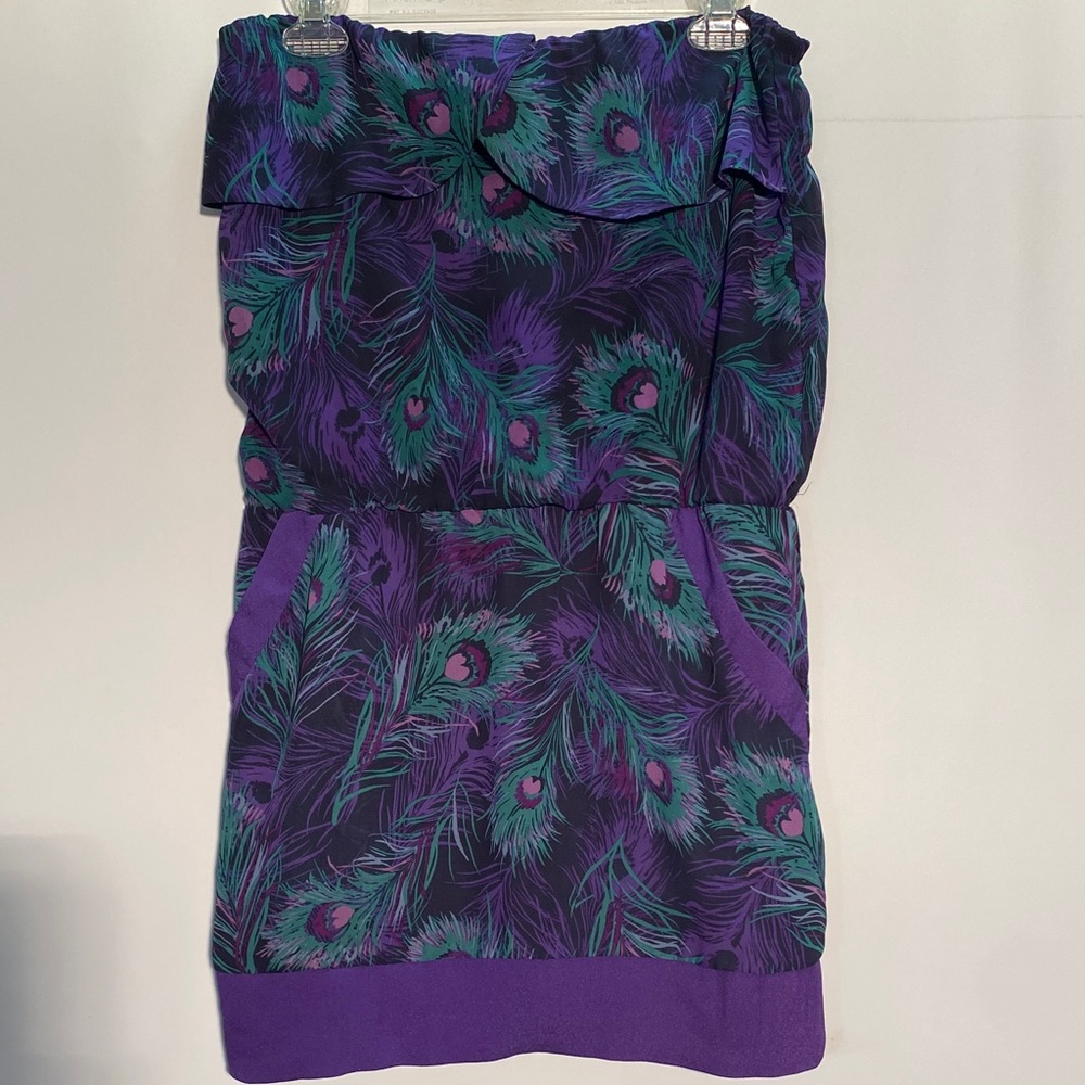 Ali & Kris Peacock Feather Print Dress